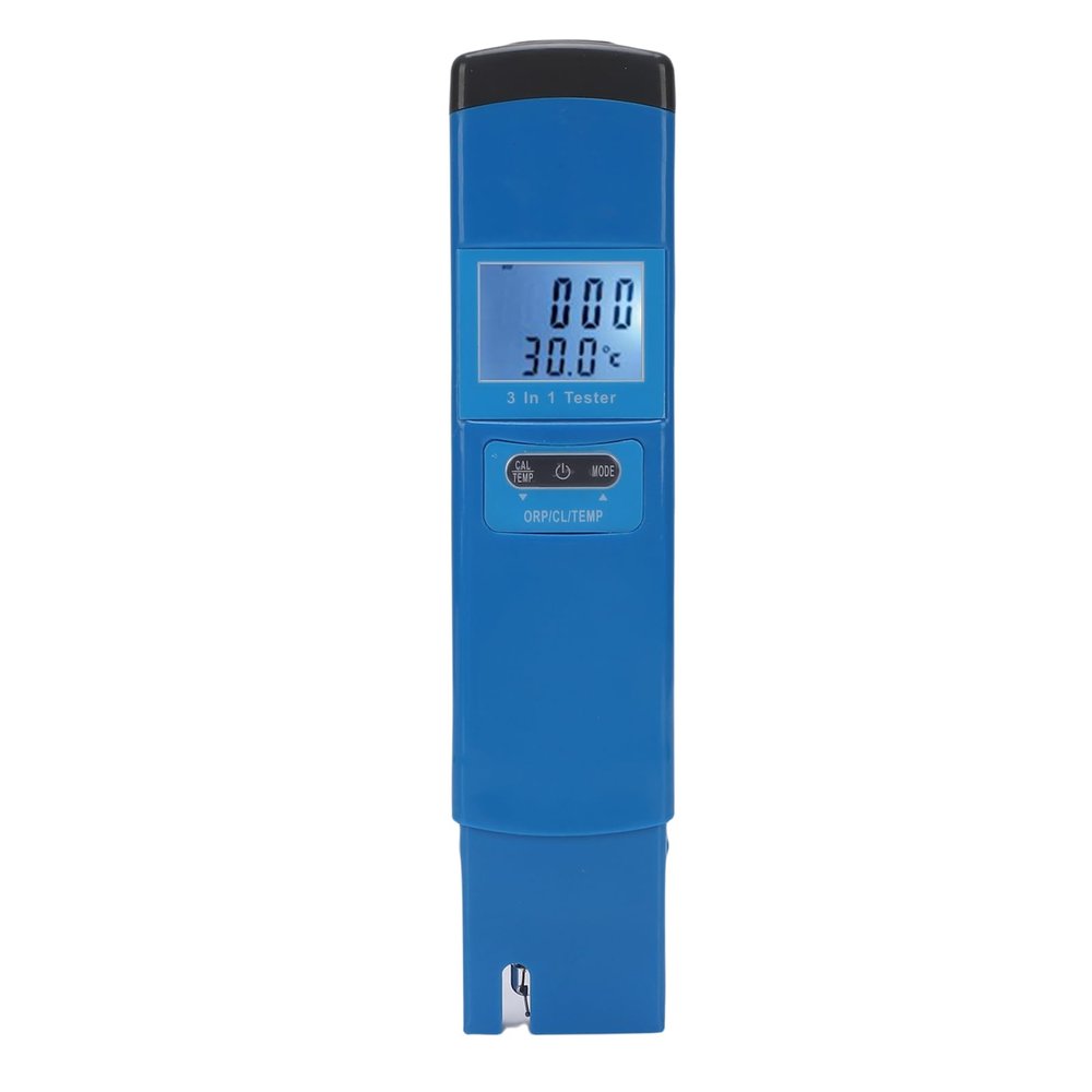 Qcwwy Water Tester, Digital Pool Meter for ORP, Free Chlorine and Temperature, 0.01–3.0 mg/L, 32–122°F