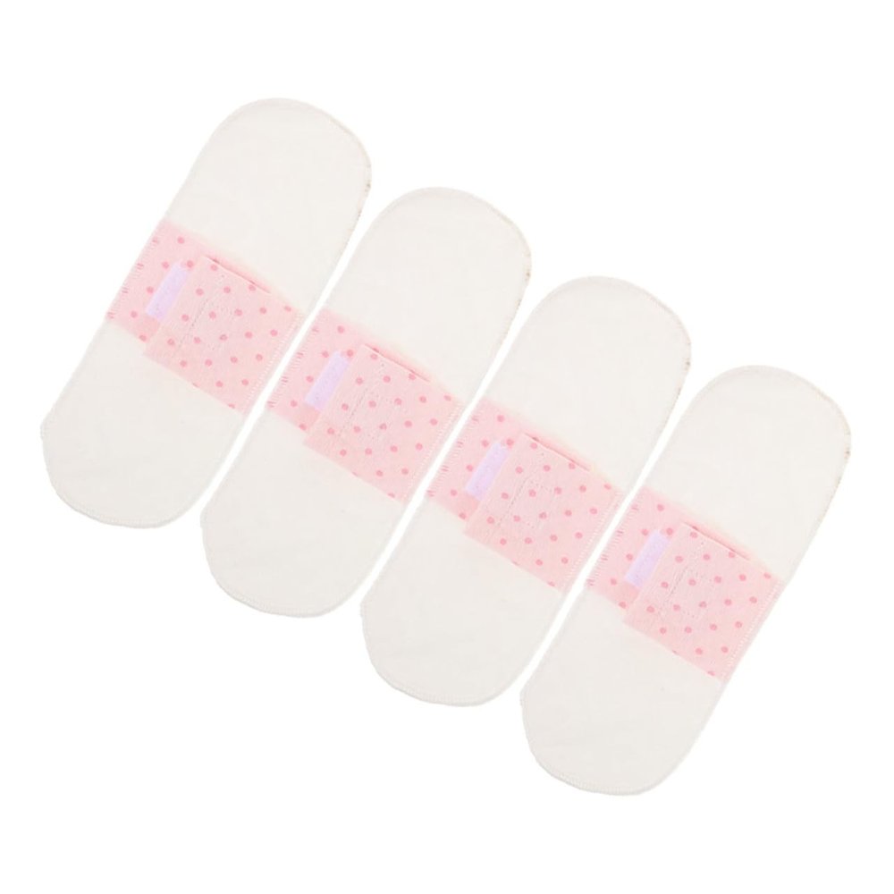 Mikinona Washable Cotton Panty Liners, Reusable Menstrual Pads, 4-Pack