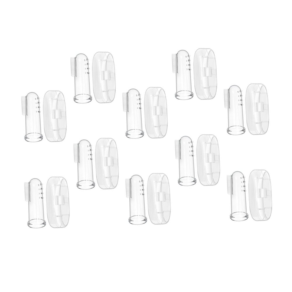 Silicone Finger Toothbrushes, 10-Pack