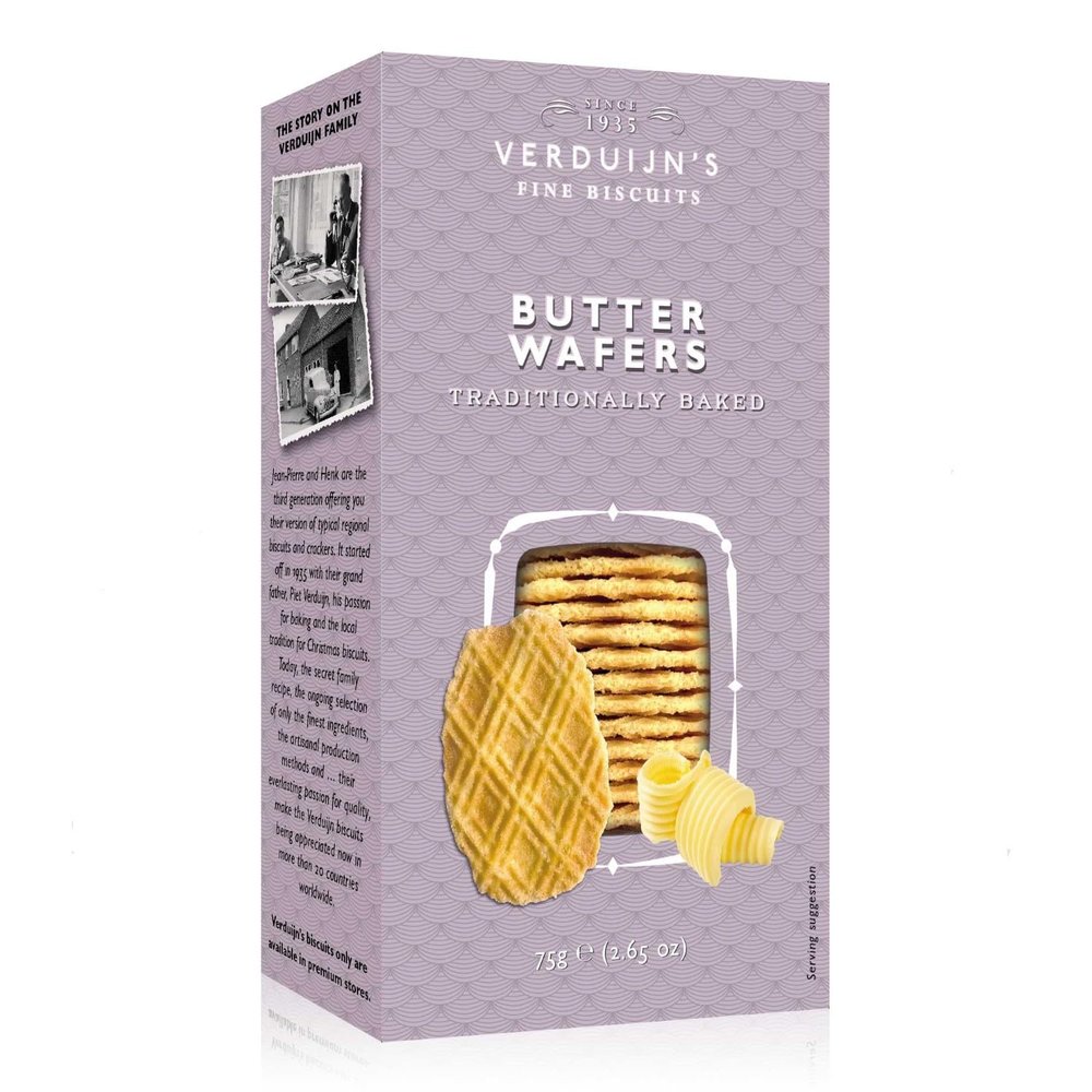 VERDUIJN'S Butter Wafers, Dutch Snack, 75 g + FeinWert E-Book