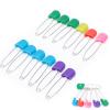 Safety Pins for Clothing and Cloth Diapers, 12 Colorful Bread-Head Pins view 1
