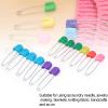 Safety Pins for Clothing and Cloth Diapers, 12 Colorful Bread-Head Pins view 2