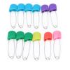 Safety Pins for Clothing and Cloth Diapers, 12 Colorful Bread-Head Pins view 4