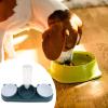 Pyasuye Double-Bowl Feeding Station for Dogs and Cats with Automatic Dispenser view 3