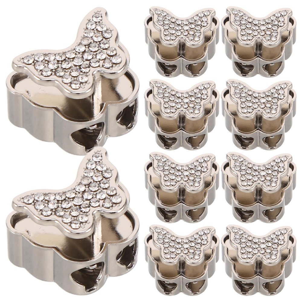 VILLCASE 20-Piece Metal Cord Locks, Toggle Cord Stoppers and End Clips for Shoelaces, Down Jackets and Coats