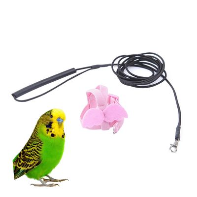 Lurrose Lightweight Gentle Parrot Harness with 2 m Elastic Leash and Angel Wing Design