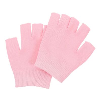 TEHAUX 1 Pair Moisturizing Gel Finger Gloves for Overnight Care, Pink