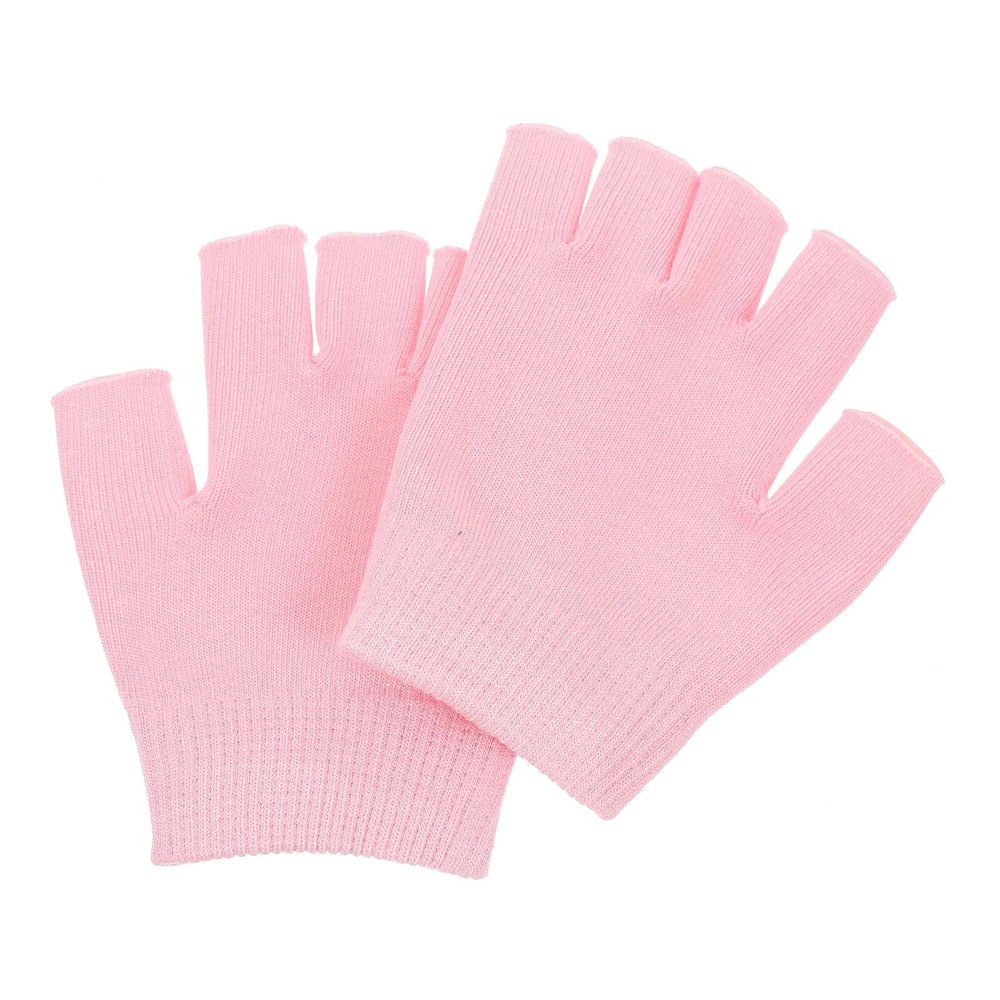 TEHAUX 1 Pair Moisturizing Gel Finger Gloves for Overnight Care, Pink