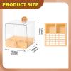 Fonowx Hanging Transparent Bird Bath for Cockatiels and Canaries, Orange view 2