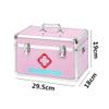 OIFAODAO Metal First Aid Storage Box with Compartments, Medium, Pink (M) view 2