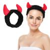 Alipis Black Plush Devil Horn Headband for Face Washing and Skincare view 1