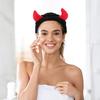 Alipis Black Plush Devil Horn Headband for Face Washing and Skincare view 2