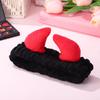 Alipis Black Plush Devil Horn Headband for Face Washing and Skincare view 4