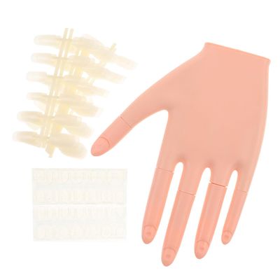 LIFKOME Plastic Manicure Practice Hand with Removable Nail Tips