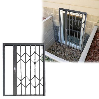 Lockable Folding Security Window Grille for Basement, 76 x 117 cm