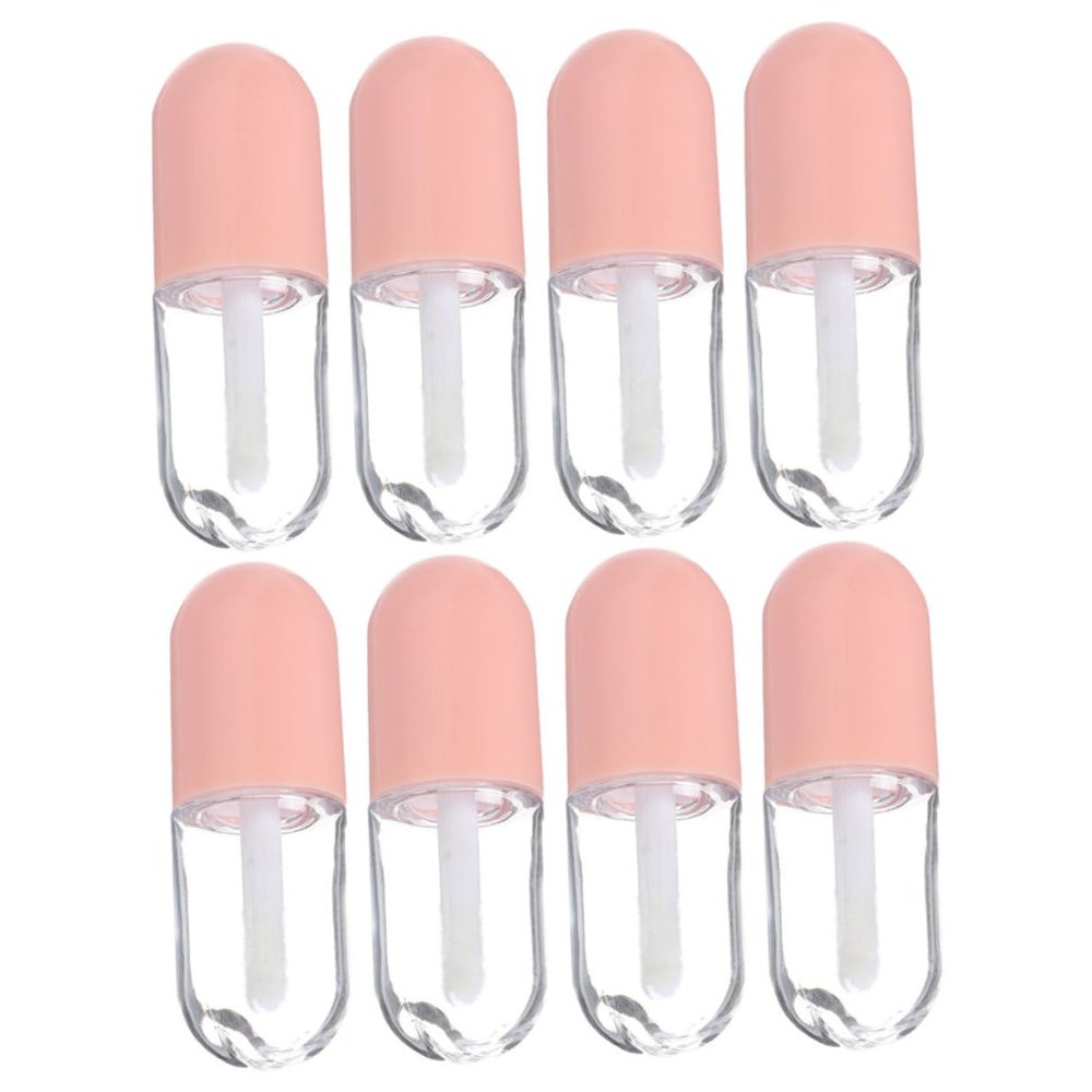 8-Pack 5 mL Pink Polypropylene Lip Gloss Tubes for Travel