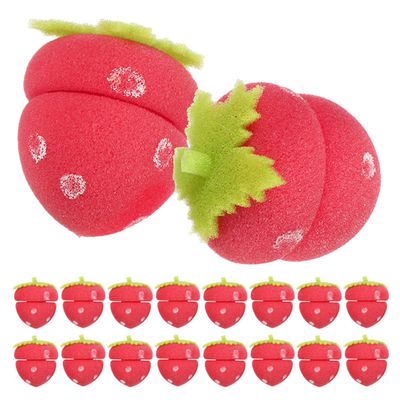 18 Soft Sponge Curlers for Overnight, Red