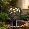 Butterfly Heart-Shaped Floral Acrylic Outdoor Memorial Plaque view 2