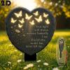 Butterfly Heart-Shaped Floral Acrylic Outdoor Memorial Plaque view 4