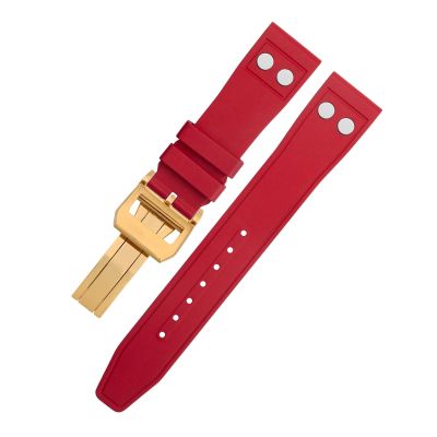 20 mm Natural Fluororubber Strap with Rivet for Portugieser Watches