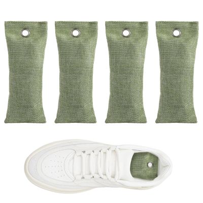 4-Pack Bamboo Activated Charcoal Shoe Odor Eliminator Bags