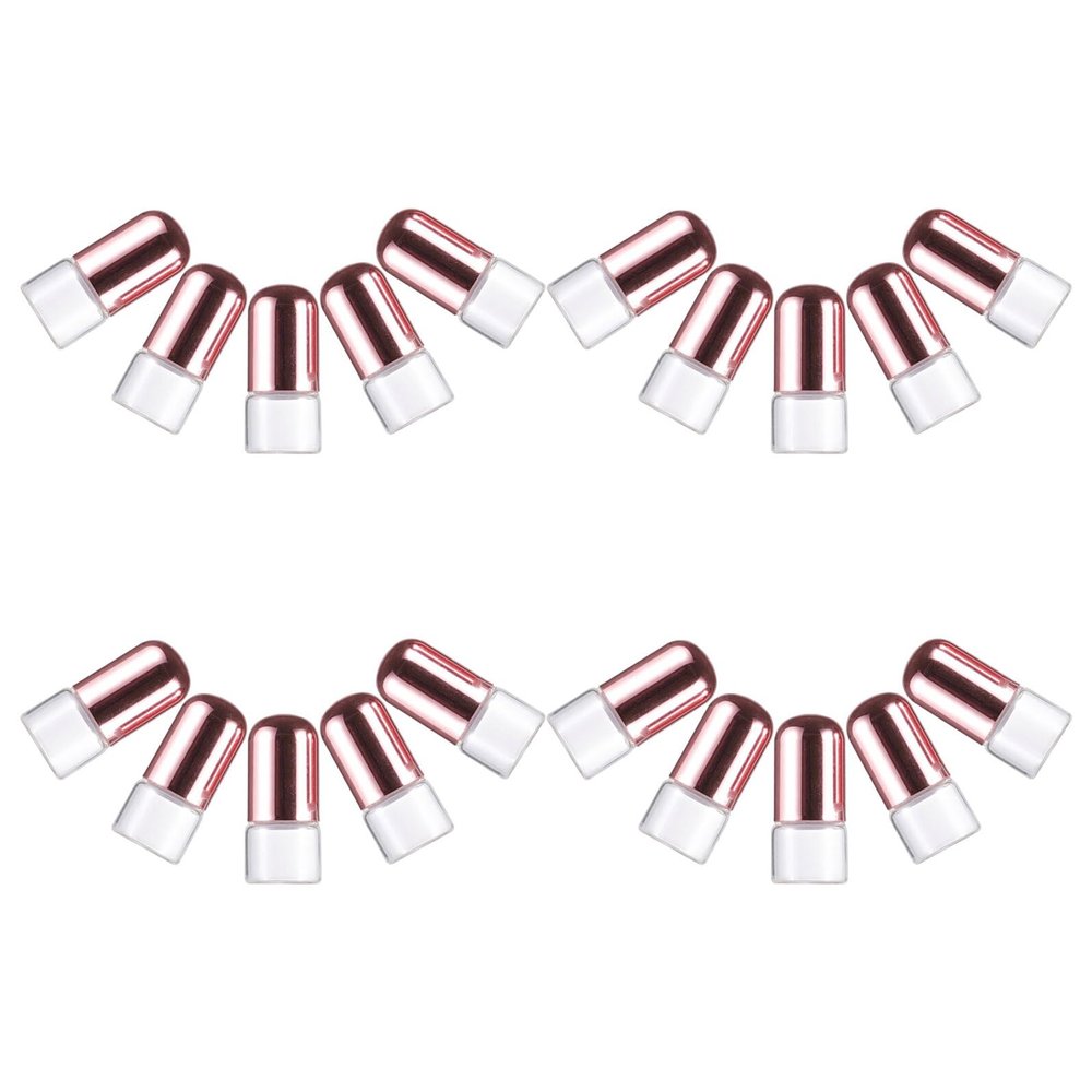 PLAFOPE 20-Pack Glass Roller Bottles with Transparent Caps