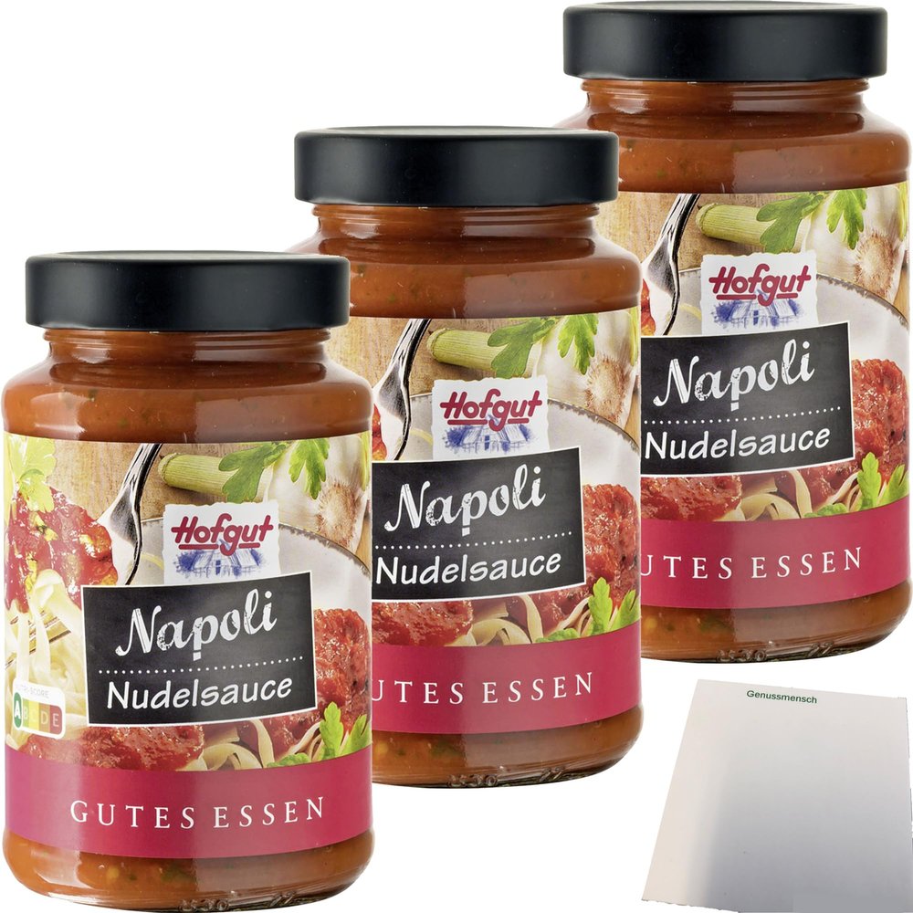 usy Bundle for Hofgut Napoli Pasta Sauce, 3-Pack (3 x 490 g Jars) + usy Notepad