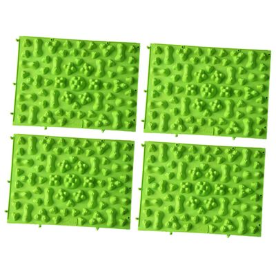 Green Foot Massage Plates, 4-Pack, Foldable TPE for Home and Office