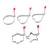 5-Piece Stainless Steel and Silicone Egg Ring Molds, Reusable view 1
