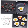 5-Piece Stainless Steel and Silicone Egg Ring Molds, Reusable view 3