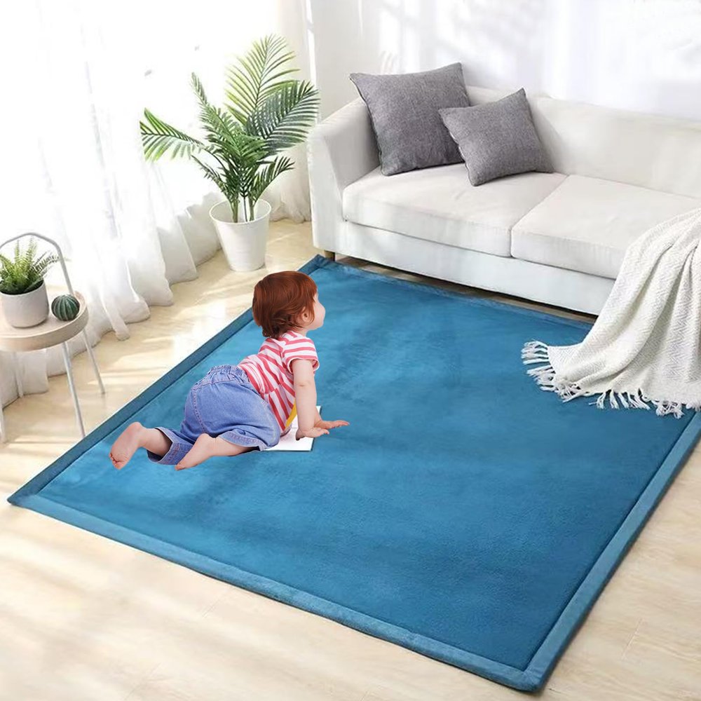 Baby Crawling Mat 190 x 240 cm, Soft Short-Pile Play Rug