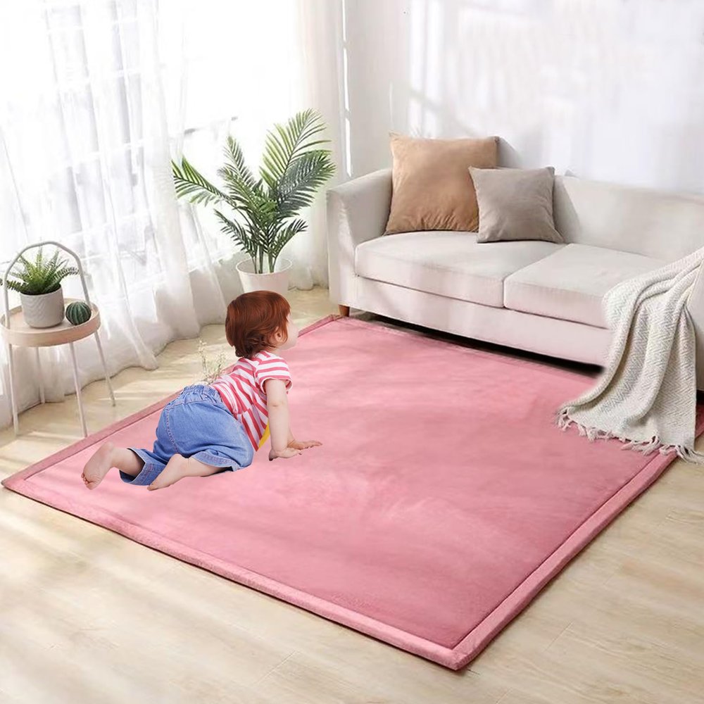 Baby Crawling Mat 160 x 250 cm, Non-Slip, Soft Short-Pile Rug