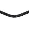 EQUESTRIAN QUEEN Hebe Curved Leather Crystal Padded Browband for Horses, Black/Black, Cob (Thoroughbred) view 3