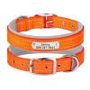 Reflective Personalized Dog Safety Collar, Adjustable, Orange, XL view 1