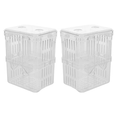 SEWACC 2-Piece Aquarium Fry Rearing Box, Acrylic Fish Nursery, Floating Fish Breeding Box with Breathable Design, Isolated Breeding Box for Guppies and Betta Fish