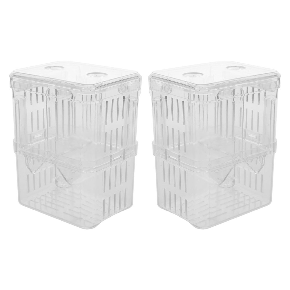 SEWACC 2-Piece Aquarium Fry Rearing Box, Acrylic Fish Nursery, Floating Fish Breeding Box with Breathable Design, Isolated Breeding Box for Guppies and Betta Fish