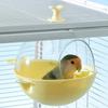 MotiveTech Whale-Shaped Bird Bath for Cages, Yellow view 3