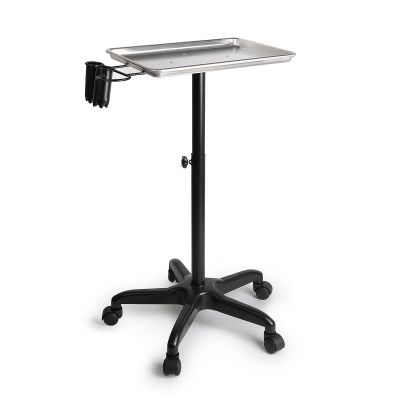 Aluminum Alloy Beauty Cart with Heat-Resistant Tray, 2 Adjustable Hair Dryer Racks and Casters