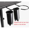 Aluminum Alloy Beauty Cart with Heat-Resistant Tray, 2 Adjustable Hair Dryer Racks and Casters view 4
