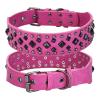 Studded Leather Dog Collar, Sizes M and L, Purple, Size S view 1