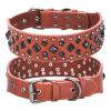 Studded Leather Dog Collar, Sizes M and L, Purple, Size S view 2