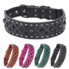 Studded Leather Dog Collar, Sizes M and L, Purple, Size S view 3