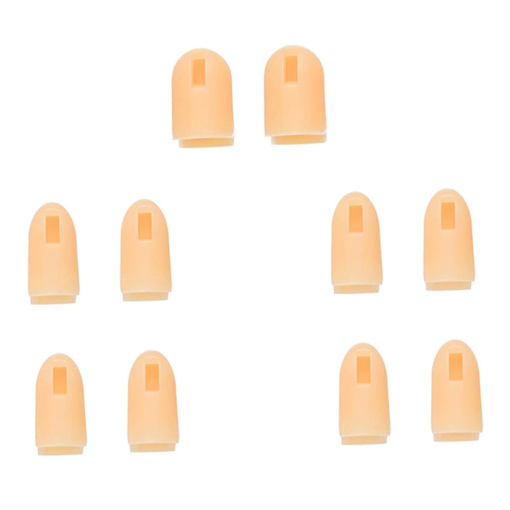 Artificial Hand for Nail Design, 10 ABS Finger Protectors, Beige