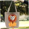 Ciieeo Breathable Canvas Cat Carrier with 3D Lion Head Design and Open Head Area view 4