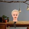 jojofuny Cosmetology Mannequin Head with Long Synthetic Hair and Holder view 2