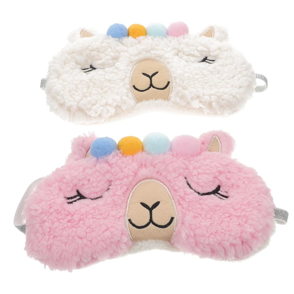 TEHAUX 2-Pack Animal-Shaped Soft Cashmere Sleep Masks, Light-Blocking, Random Color
