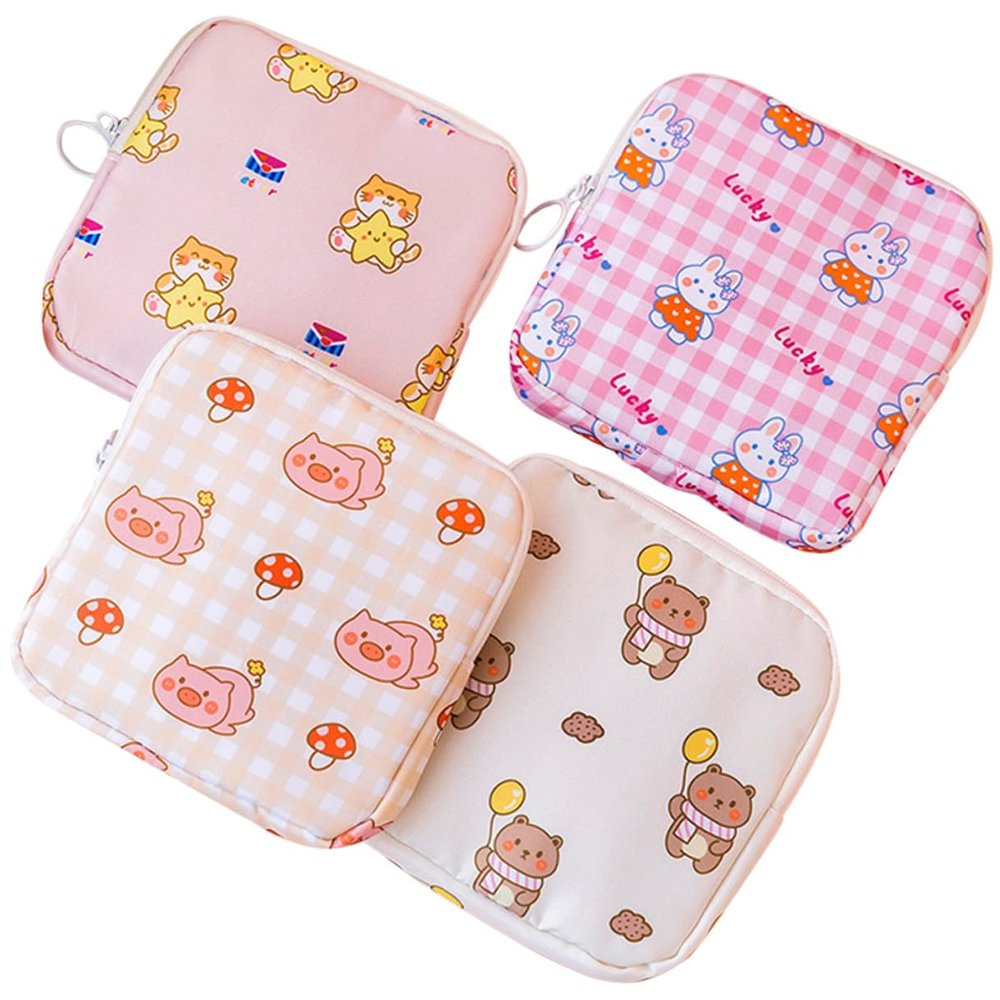 HOODANCOS 4-Piece Portable Period Storage Bags with Zippers