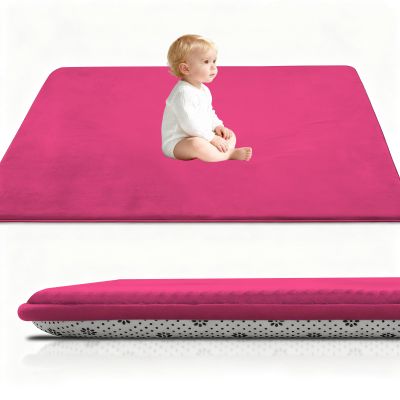 Stqyeiw Kids’ Coral Velvet Rug, 90 x 120 cm, Rose Red