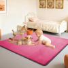 Stqyeiw Kids’ Coral Velvet Rug, 90 x 120 cm, Rose Red view 2