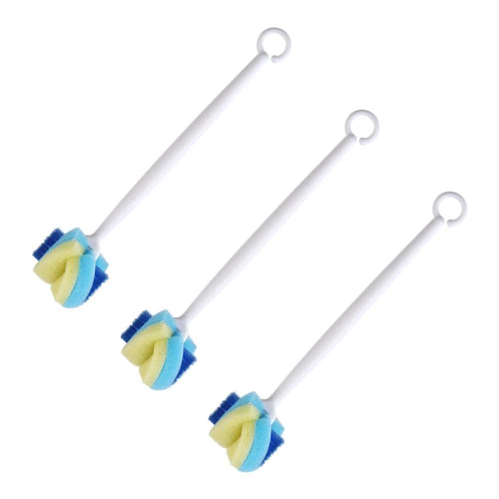 Gatuida 3-Piece Sponge Bottle Brush Set for Baby Bottles and Glasses
